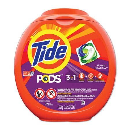Tide Detergent Pods, Spring Meadow Scent, 72 Pods 50978